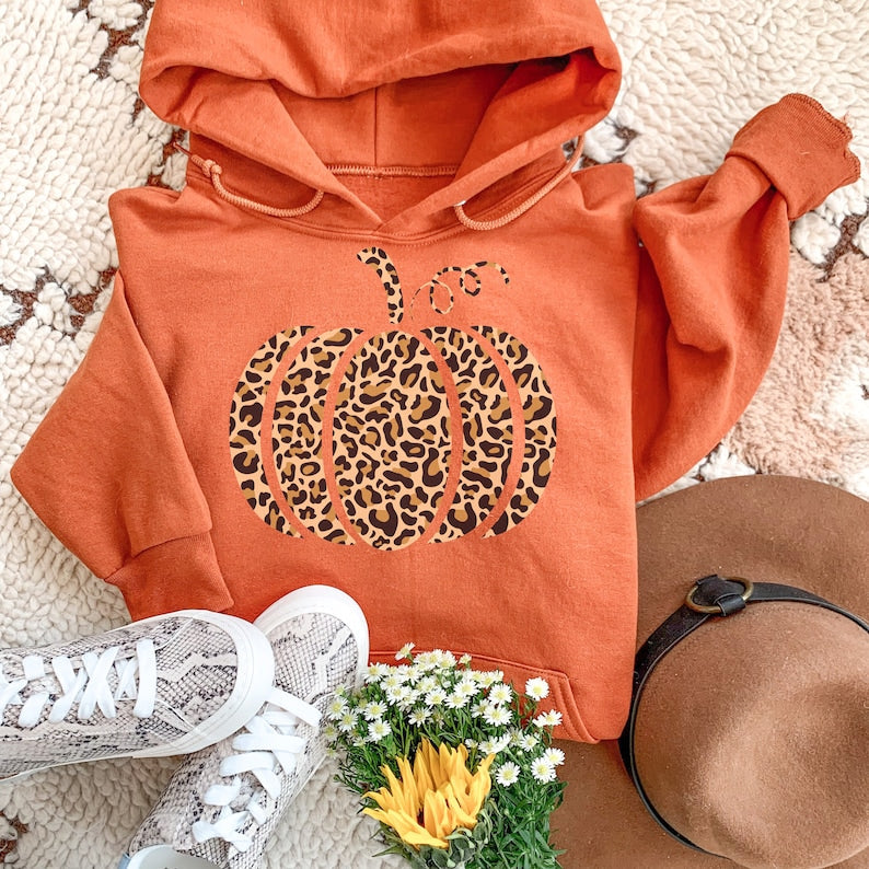 Leopard Pumpkin Hoodie
