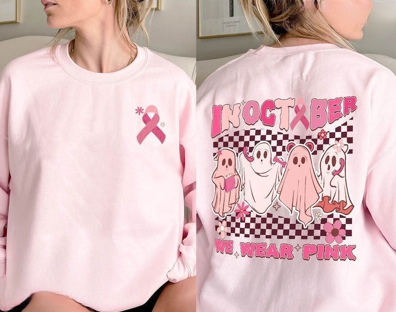 In October We Wear Pink Ghost Sweatshirt