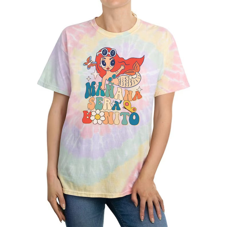 Concert Wear Karol G Ma?ana Ser¨¢ Bonito Tie-Dye Spiral Shirt