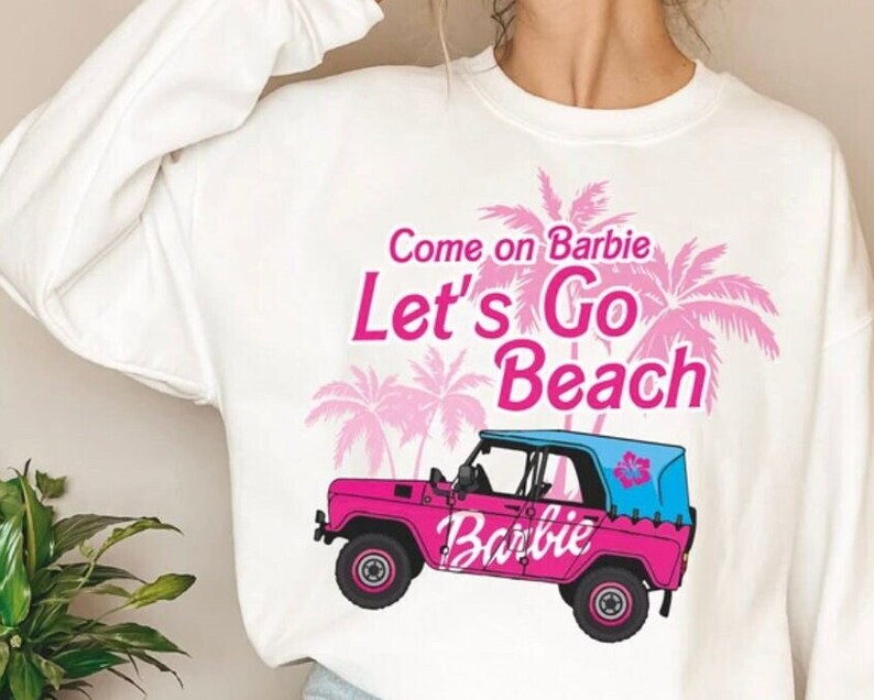 Life Is A Beach Barbie Jeep Crewneck Sweatshirt
