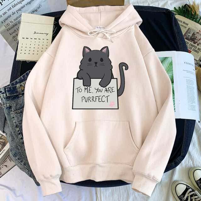 You Are Purrfect Cartoon Cute Cat Hoodie