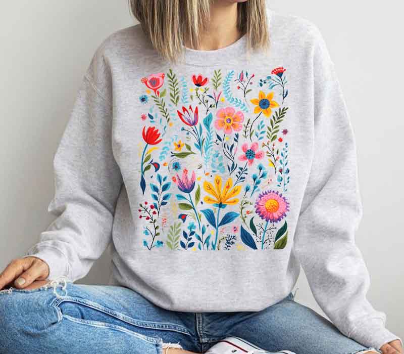 Boho Floral Sweatshirt