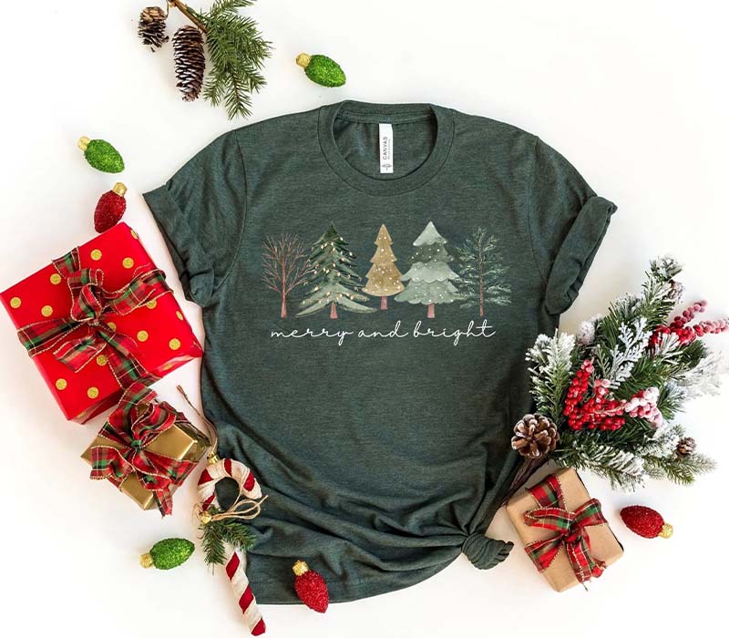 Merry and Bright Trees T-shirt