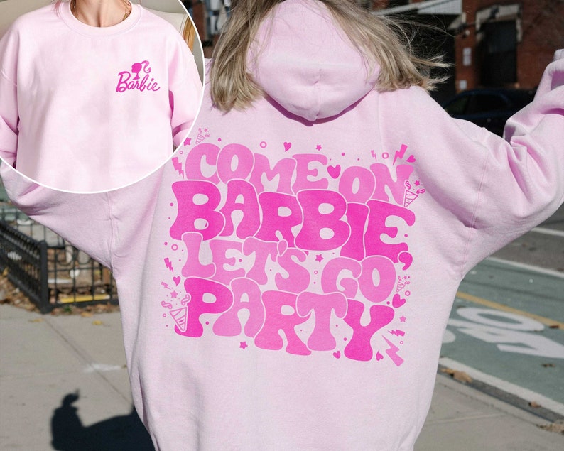 Come on Let's Go Party Double Letter Print Hoodie
