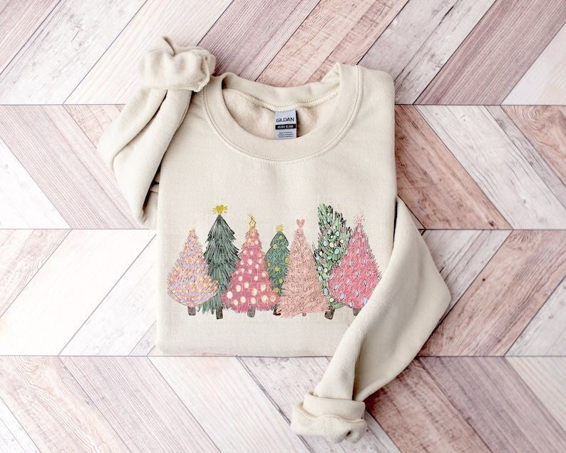 Christmas Trees Crewneck Pullover Sweatshirt