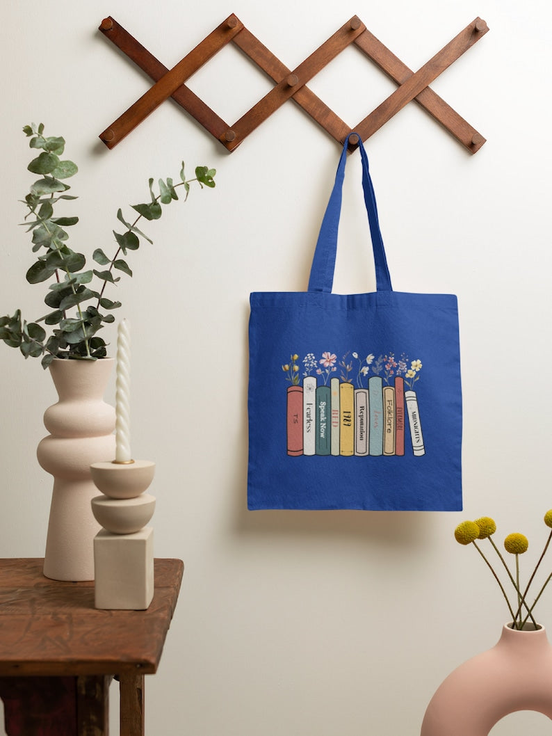 Albums as books Floral Print Canvas Tote Bag