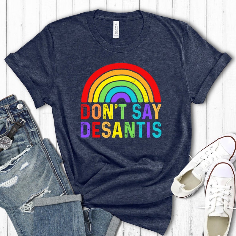 Don't Say Desantis Rainbow Print T-shirt
