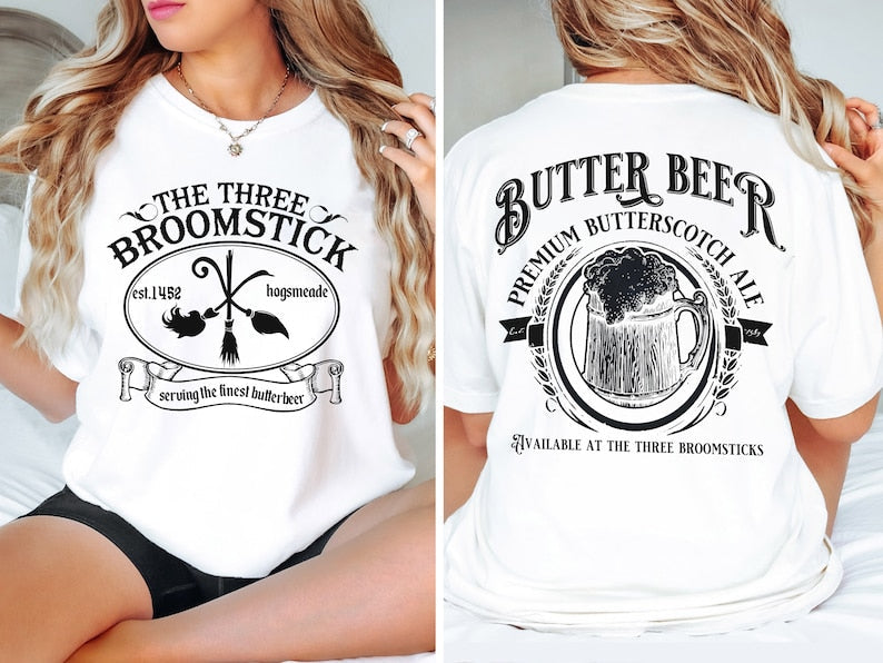 Three Broomsticks Wizard Book T-shirt