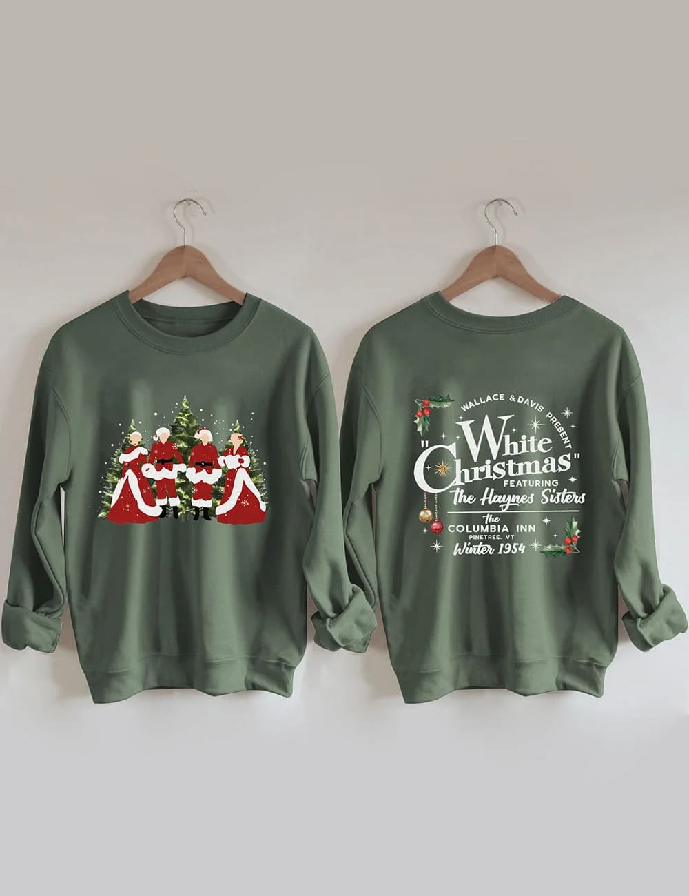 White Christmas Print Casual Sweatshirt