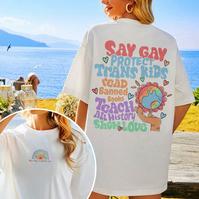 Pride Rainbow Cute Print T-shirt